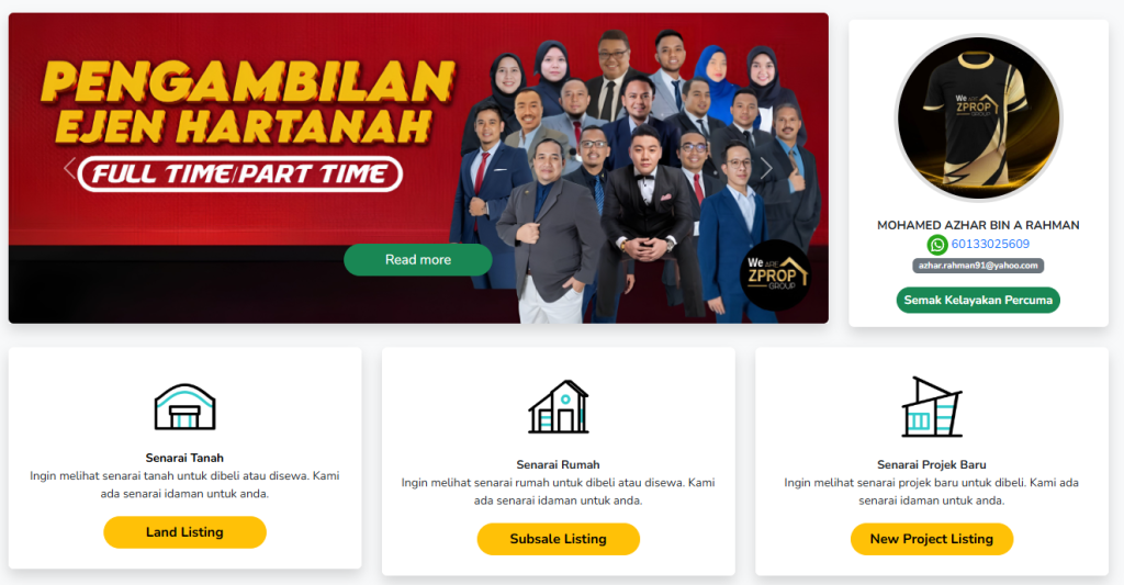 Ejen hartanah mesra pelanggan dan berpengalaman luas dalam pasaran hartanah